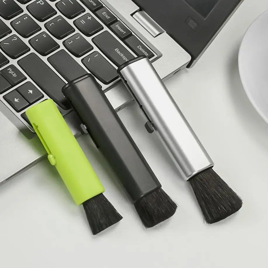 Brosse de nettoyage rétractable en laine pour ordinateur, clavier, voiture et climatiseur, avec manche télescopique en plastique 6