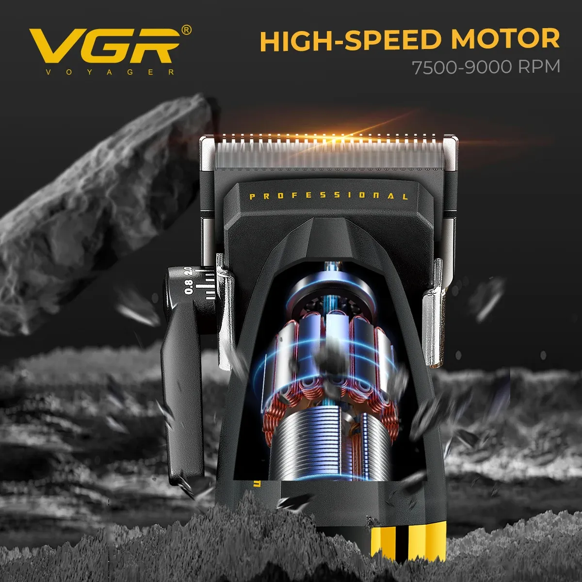 Tondeuse à cheveux VGR 9000 tr/min Professionnelle, Réglable, Sans fil, Électrique pour hommes V-285 2