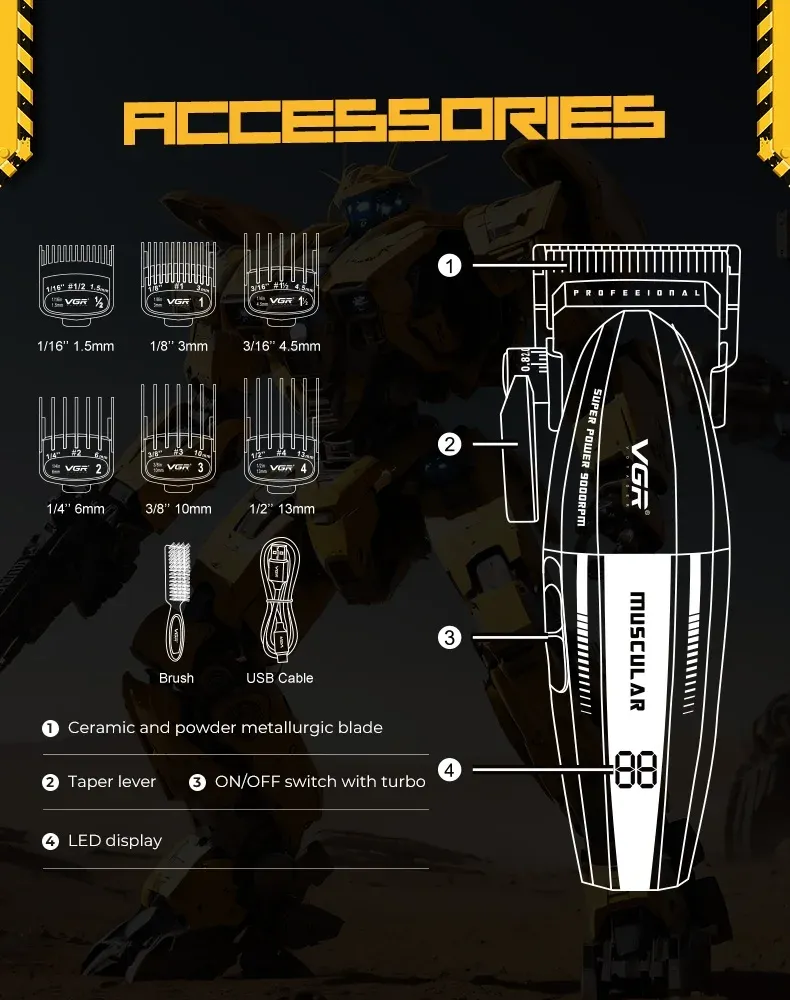 Tondeuse VGR V-285 et ses accessoires
