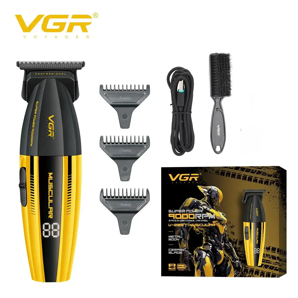 Tondeuse à cheveux VGR 9000 tr/min Professionnelle, Réglable, Sans fil, Électrique pour hommes V-285 8