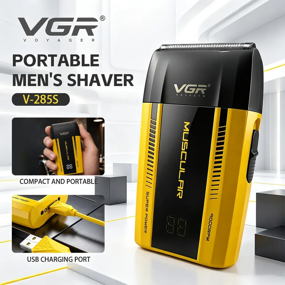 Tondeuse à cheveux VGR 9000 tr/min Professionnelle, Réglable, Sans fil, Électrique pour hommes V-285 10