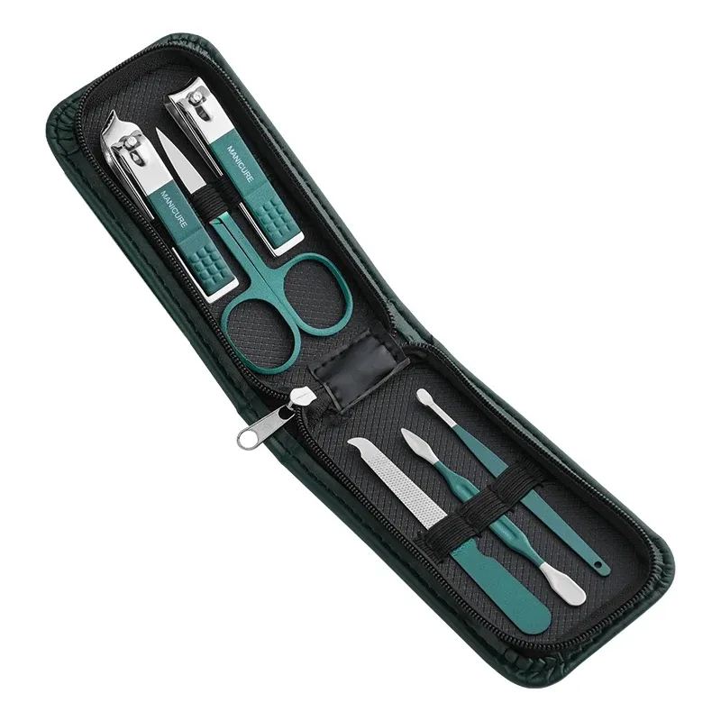 Ensemble de 6 pièces de coupe-ongles et ciseaux pour hommes et femmes, outils de manucure portables 6