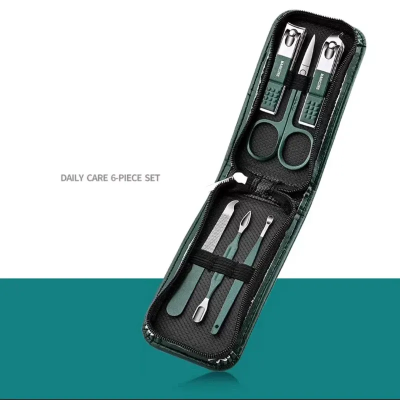 Ensemble de 6 pièces de coupe-ongles et ciseaux pour hommes et femmes, outils de manucure portables 7