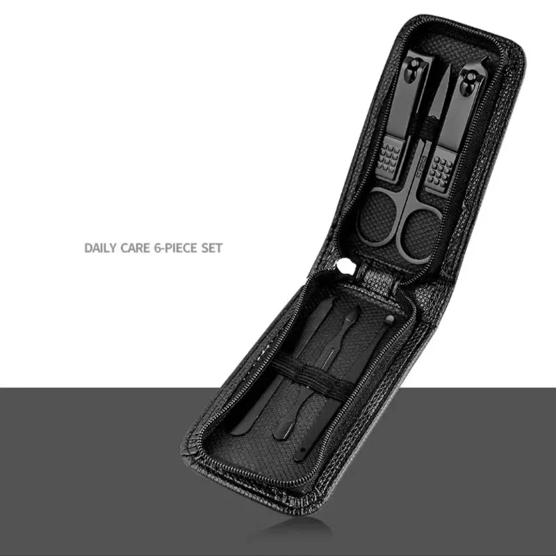 Ensemble de 6 pièces de coupe-ongles et ciseaux pour hommes et femmes, outils de manucure portables 8