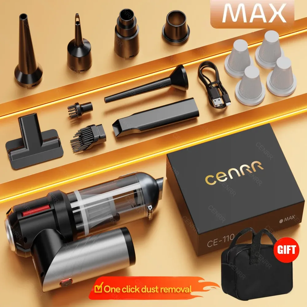 Aspirateur de voiture CENRR Mini 998000PA, aspirateur sans fil puissant et portable pour l'électroménager, souffleur portatif, nettoyeur de voiture 8