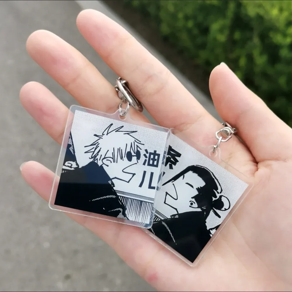 Porte-clés en acrylique Satoru Gojo et Suguru Geto (Anime), pendentif mignon pour sac à dos, accessoire couple 2