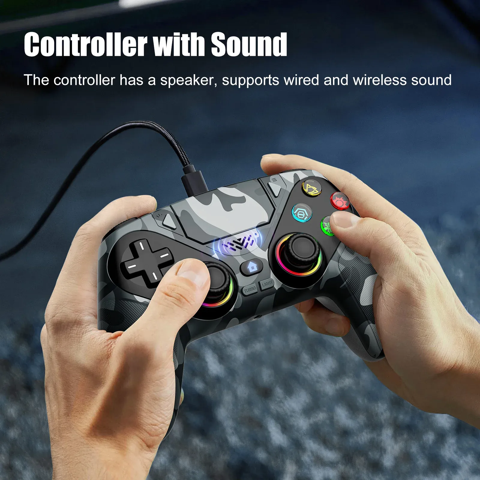 Manette avec haut-parleur intégré