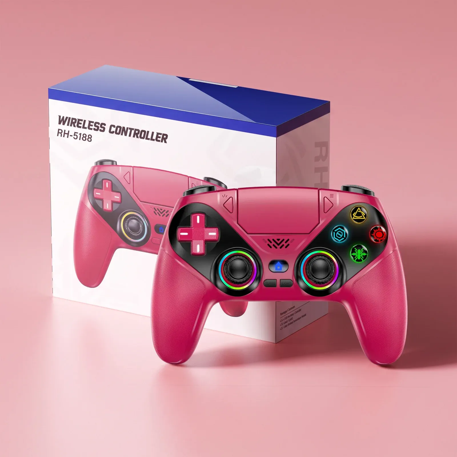 Manette sans fil RGB pour PlayStation 5, PS5 Pro, PS5 Slim et PC, avec gâchettes à effet Hall, fonctions Marco/Turbo et système anti-dérive 10