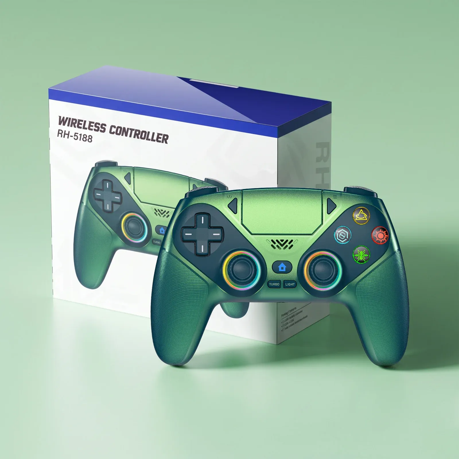 Manette sans fil RGB pour PlayStation 5, PS5 Pro, PS5 Slim et PC, avec gâchettes à effet Hall, fonctions Marco/Turbo et système anti-dérive 13