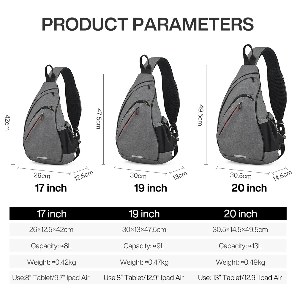 Mixi – Sac à dos à une épaule pour hommes et femmes, sac bandoulière USB pour garçons, cyclisme, sport, voyage, sac polyvalent et tendance pour étudiants 6