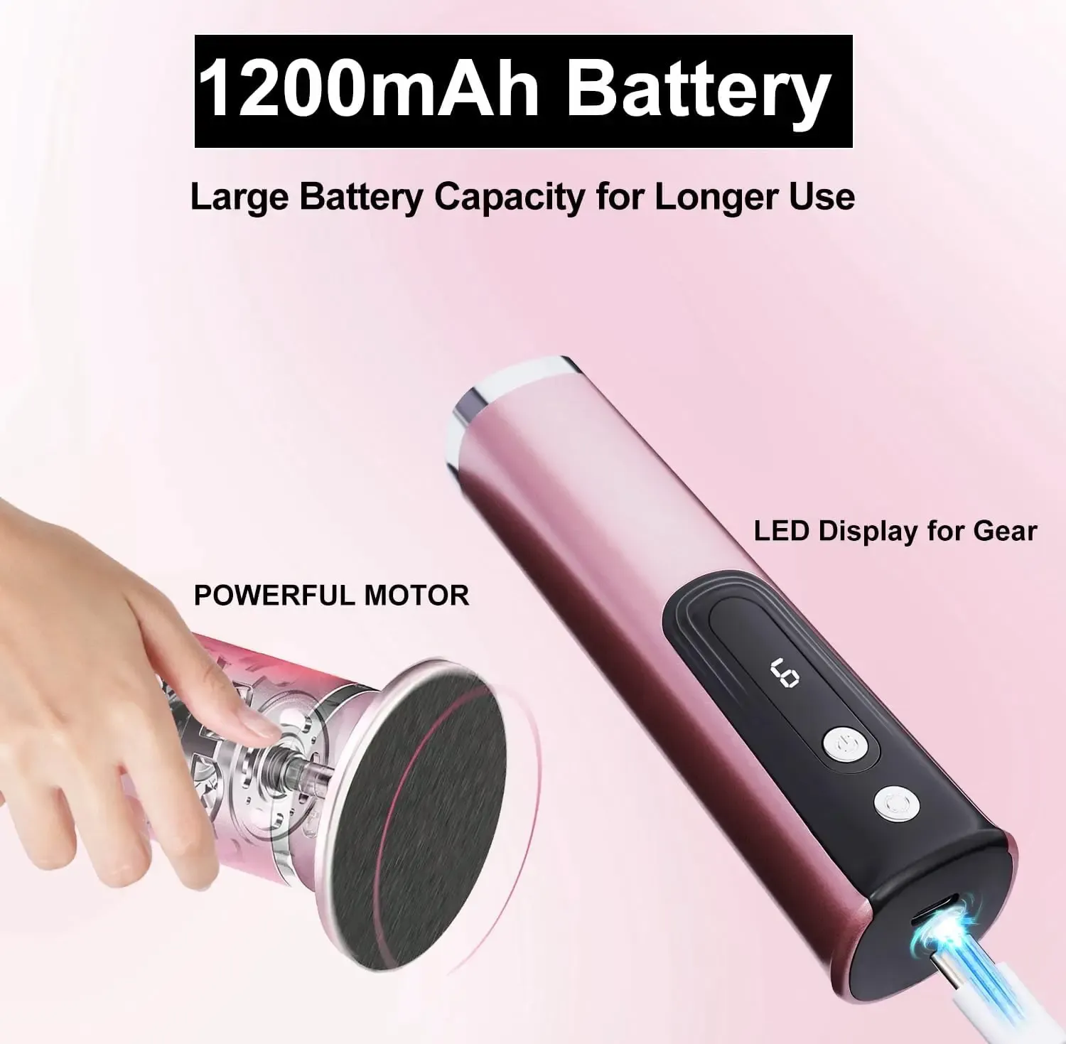 Râpe électrique 2 en 1 pour callosités et lime à ongles, outil de pédicure rechargeable sans fil 6