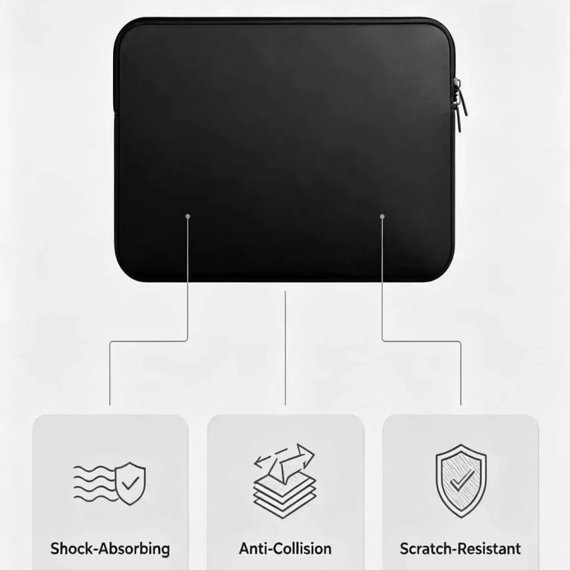 Pochette pour ordinateur portable compatible MacBook Air et Pro Retina, 13, 14 et 15,6 pouces 3
