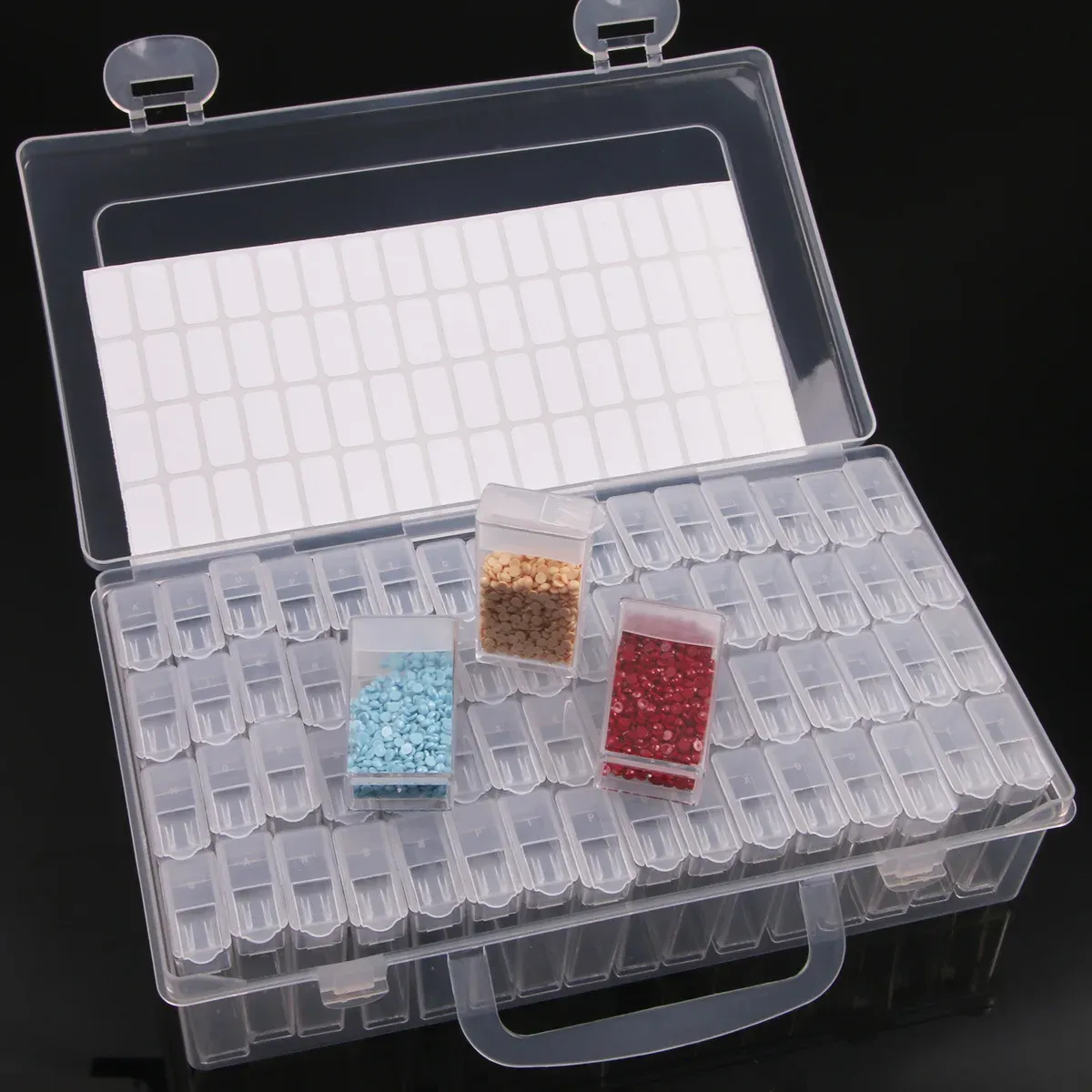 Boîte de rangement en plastique à 28/32/48/56/64 compartiments, pour peinture diamant DIY, perles, breloques et accessoires de bijoux, 1 pièce 7