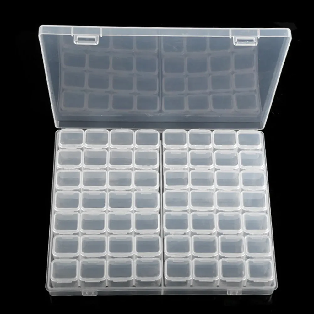 Boîte de rangement en plastique à 28/32/48/56/64 compartiments, pour peinture diamant DIY, perles, breloques et accessoires de bijoux, 1 pièce 10