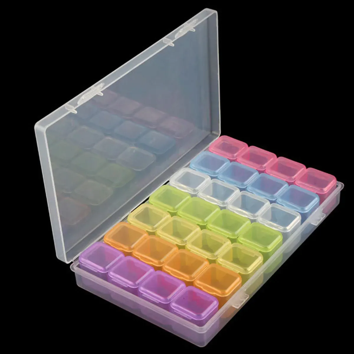 Boîte de rangement en plastique à 28/32/48/56/64 compartiments, pour peinture diamant DIY, perles, breloques et accessoires de bijoux, 1 pièce 13