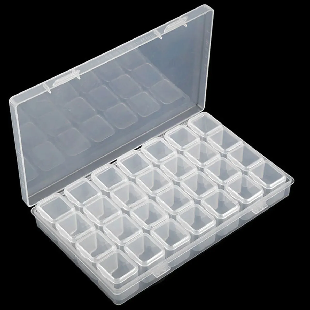 Boîte de rangement en plastique à 28/32/48/56/64 compartiments, pour peinture diamant DIY, perles, breloques et accessoires de bijoux, 1 pièce 12