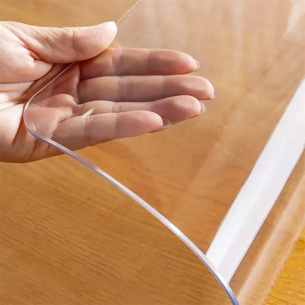 Sous-main transparent 1,5 mm en vinyle imperméable, protection de table facile à nettoyer