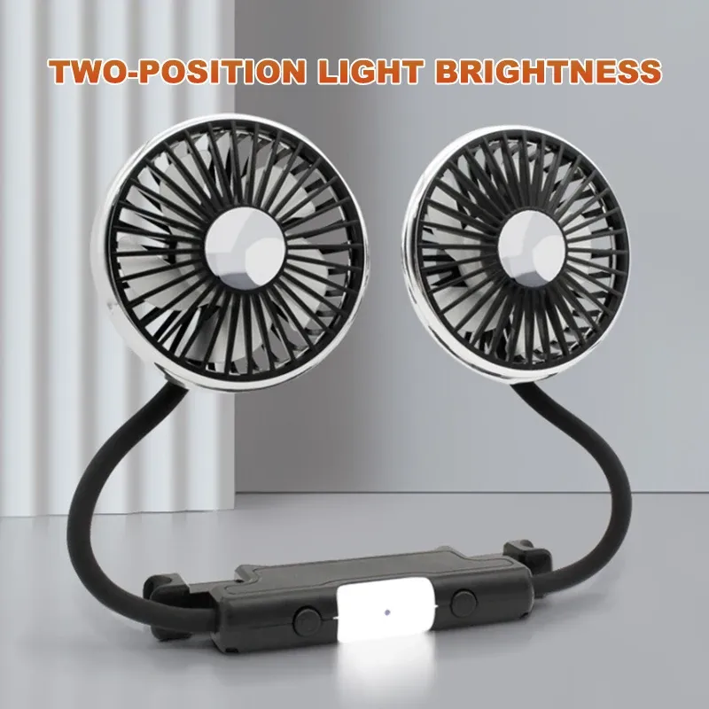 SEAMETAL Ventilateur de voiture réglable à LED, refroidisseur d'air automatique, USB Type-C, 3 vitesses 3
