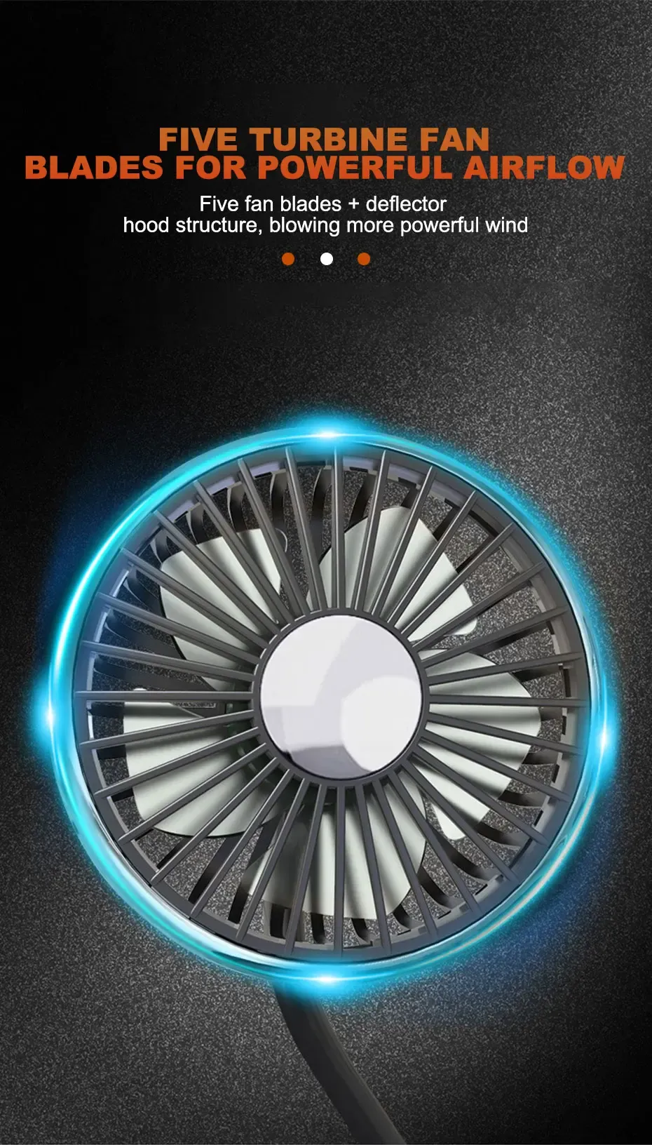 Ventilateur de voiture installé sur un appui-tête