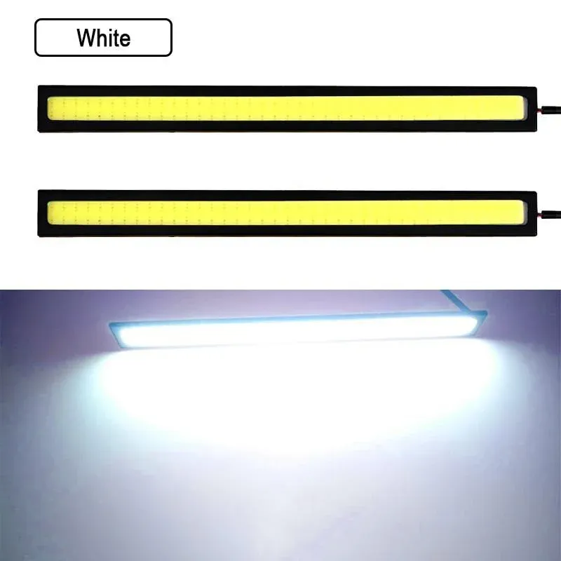 Lot de 10 bandes LED DRL COB étanches 17 cm 12 V pour feux de jour automobile en aluminium 2