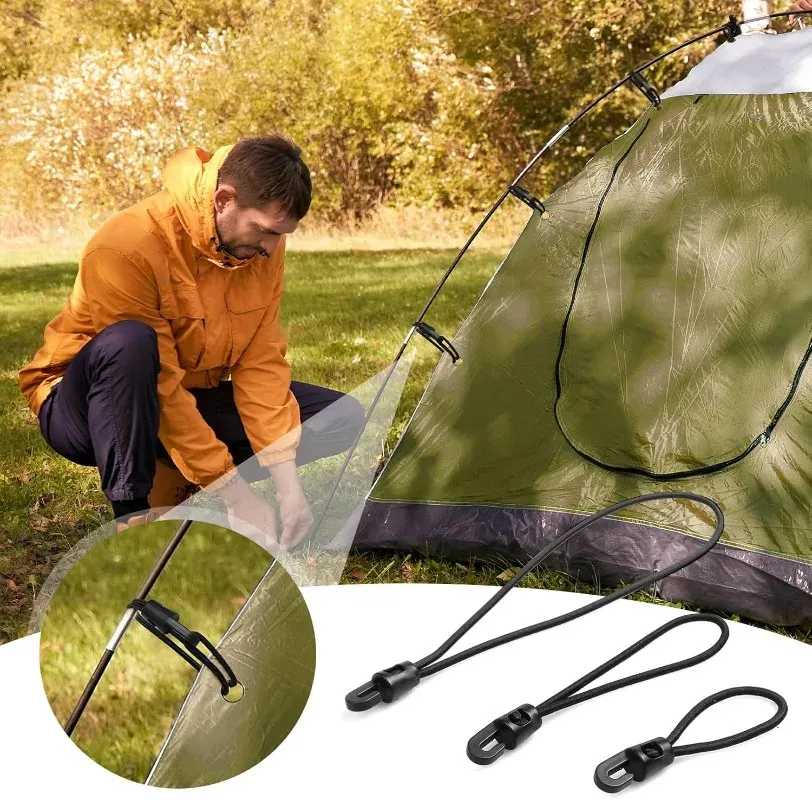 Cordes élastiques multifonctions avec crochets pour camping, bagages, vélos et voitures, sangles de fixation à haute élasticité 3