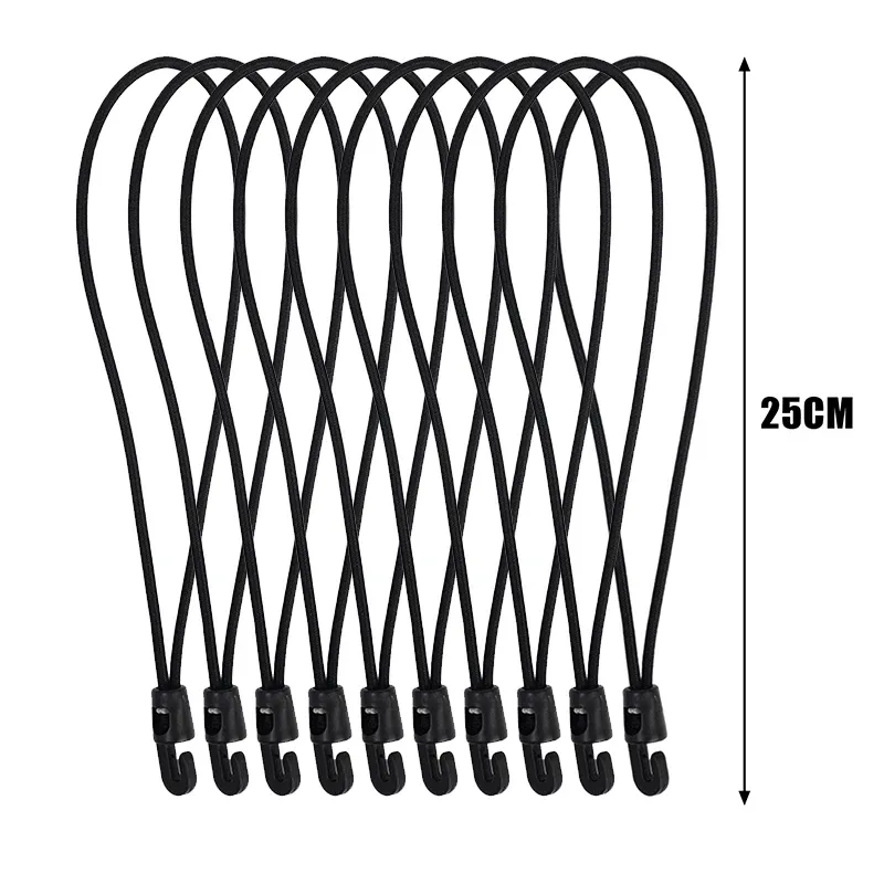 Cordes élastiques multifonctions avec crochets pour camping, bagages, vélos et voitures, sangles de fixation à haute élasticité 7