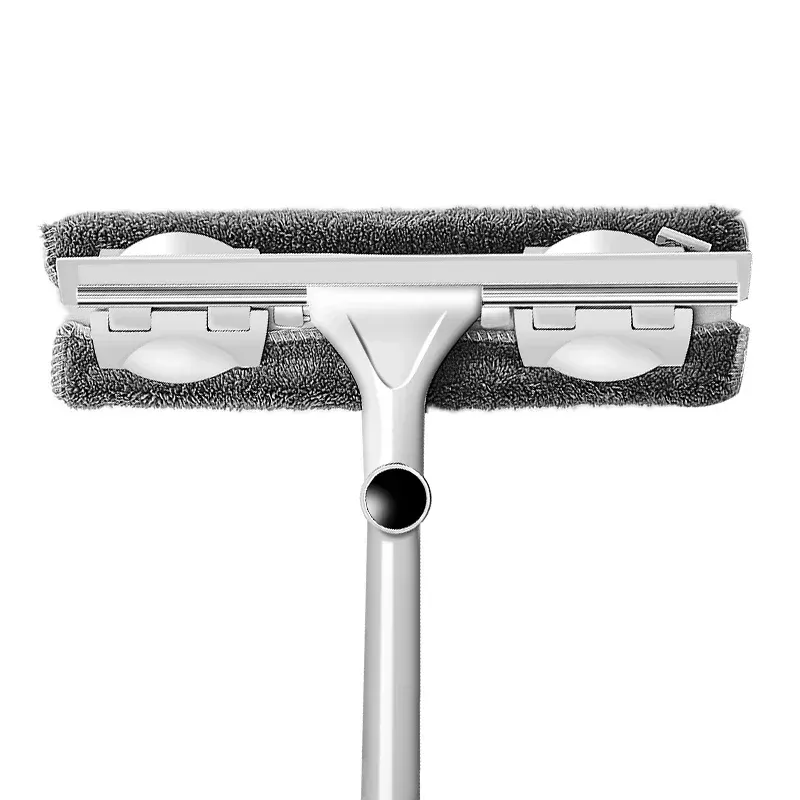 Perche télescopique de nettoyage de vitres avec raclette et brosse à long manche 10