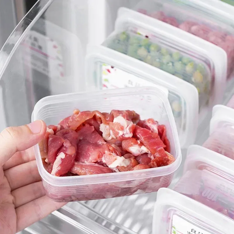 Boîtes de conservation des aliments 300/600/1200 ml avec couvercle pour réfrigérateur, idéales pour la viande, les fruits et les légumes 3