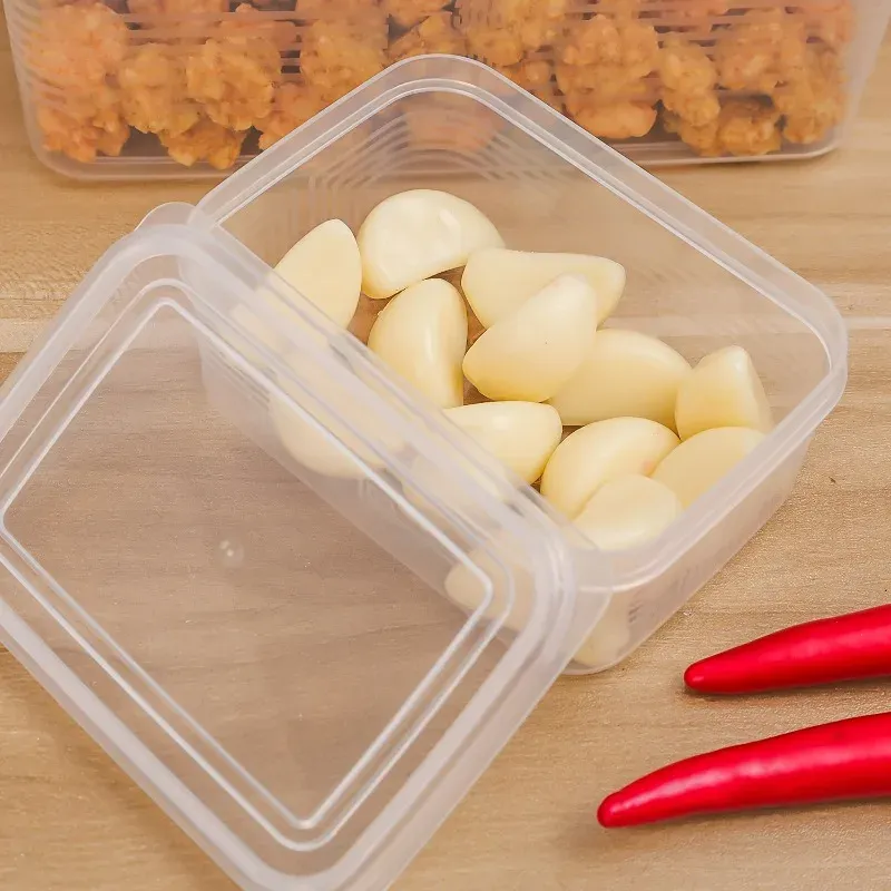 Boîtes de conservation des aliments 300/600/1200 ml avec couvercle pour réfrigérateur, idéales pour la viande, les fruits et les légumes 5