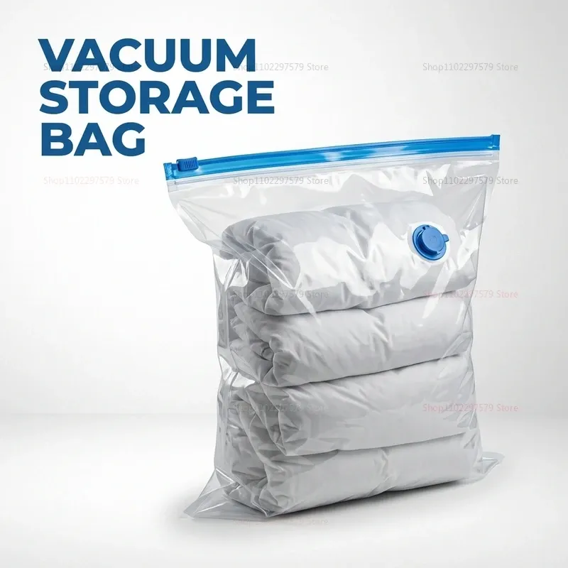 Sacs de rangement sous vide à valve, pliables et compressibles, grande taille pour vêtements et couvertures 6