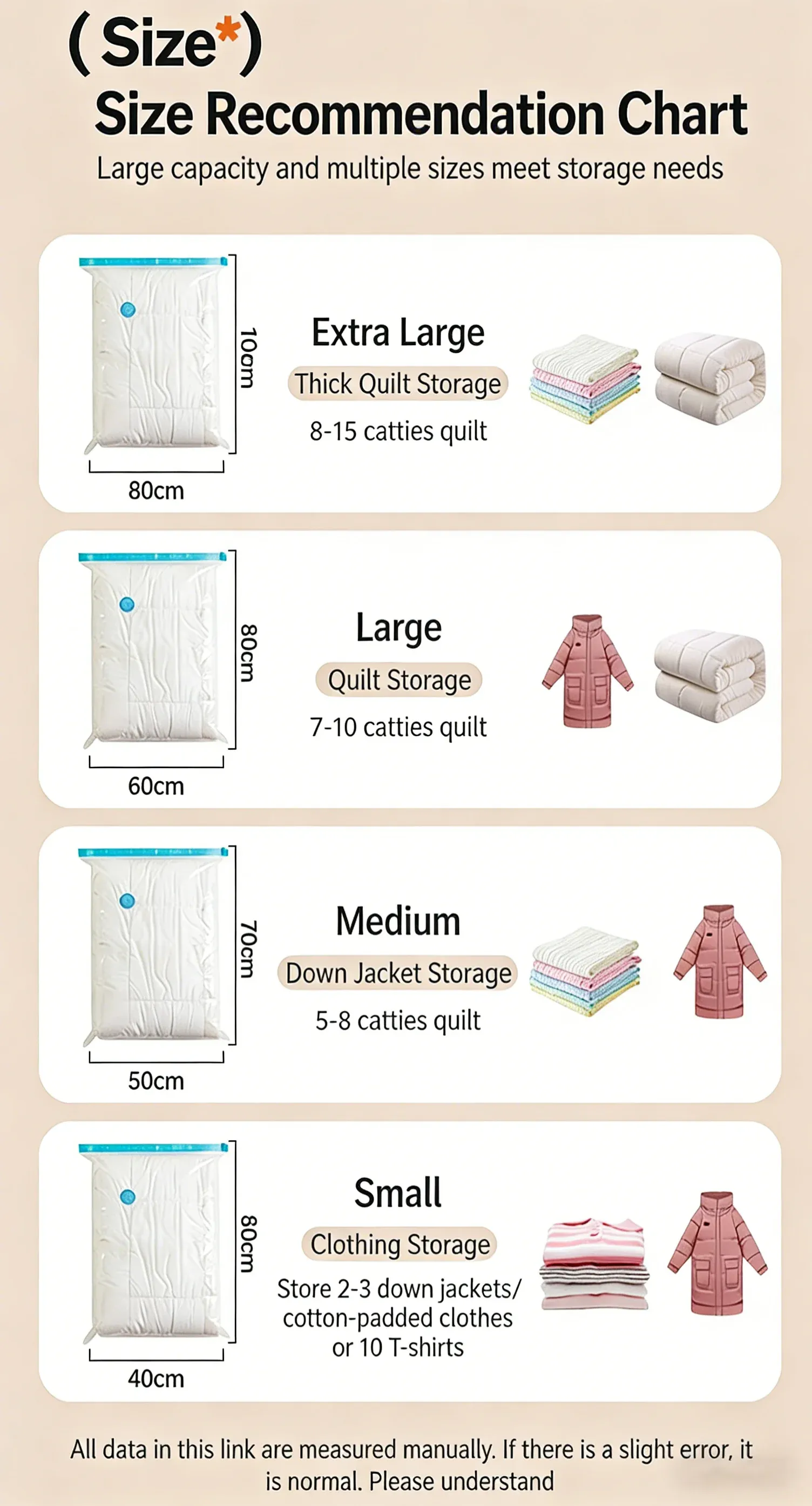 Sac de rangement sous vide, fermeture et valve