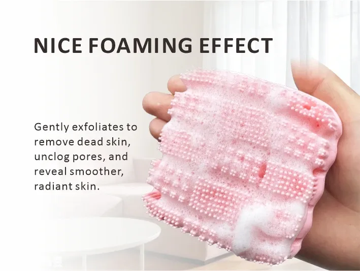 Poignée ergonomique du gant exfoliant