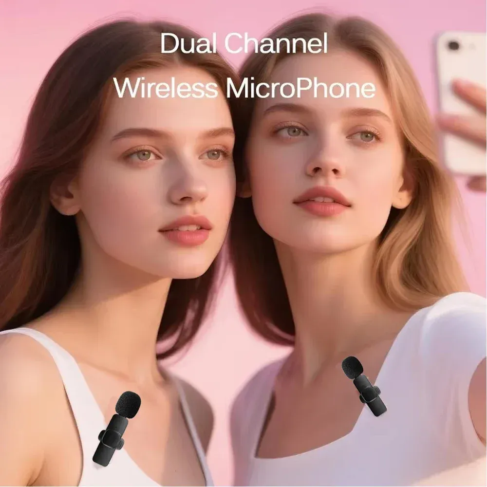 Microphone sans fil en situation d'enregistrement
