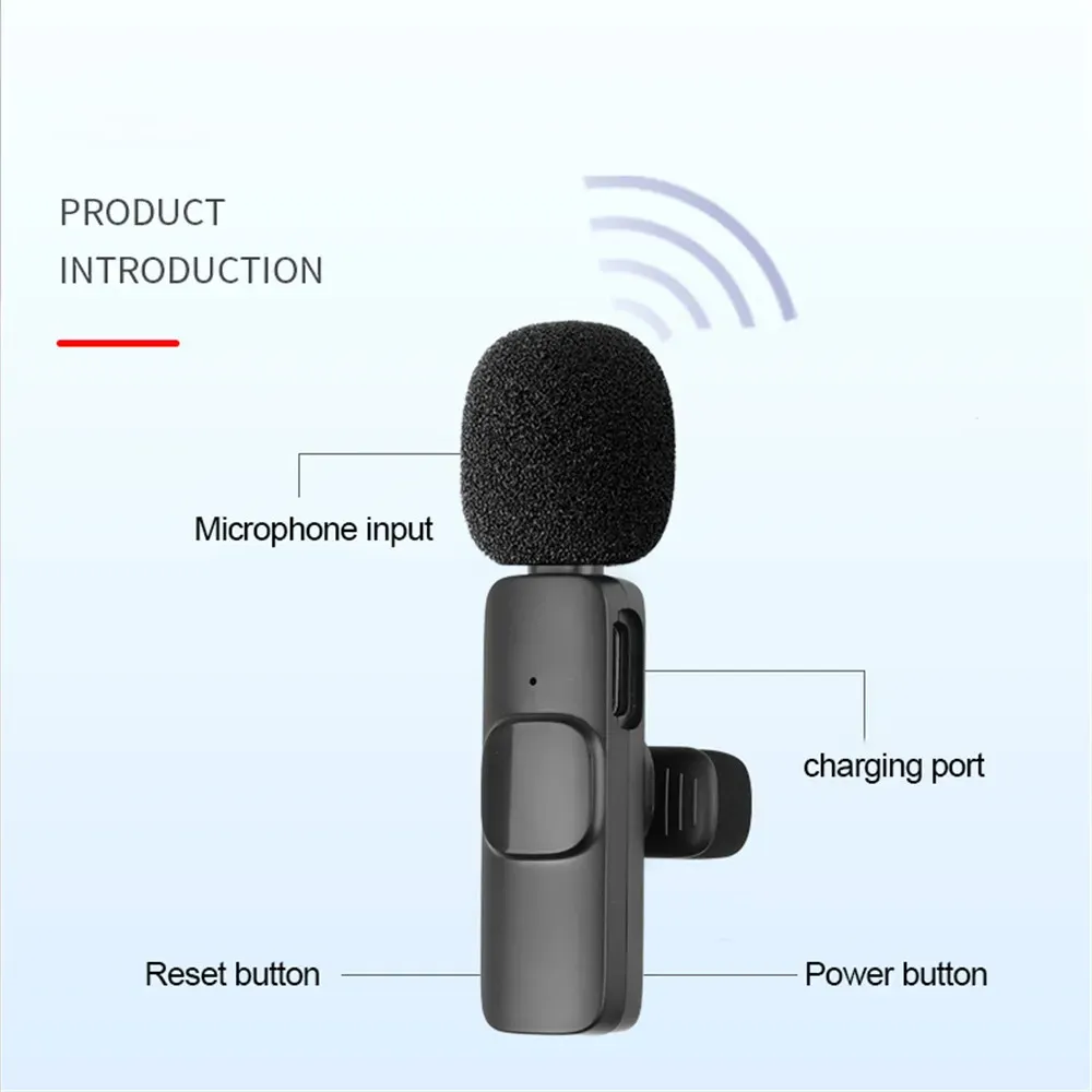 Microphone cravate sans fil, vue complémentaire