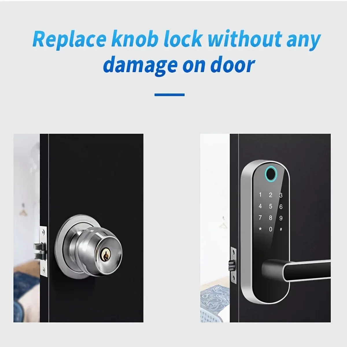 Serrure de porte intelligente à empreintes digitales NDavid, déverrouillage à distance sans clé, WiFi, écran tactile, étanche IP67, 2 cartes IC, compatible application 6