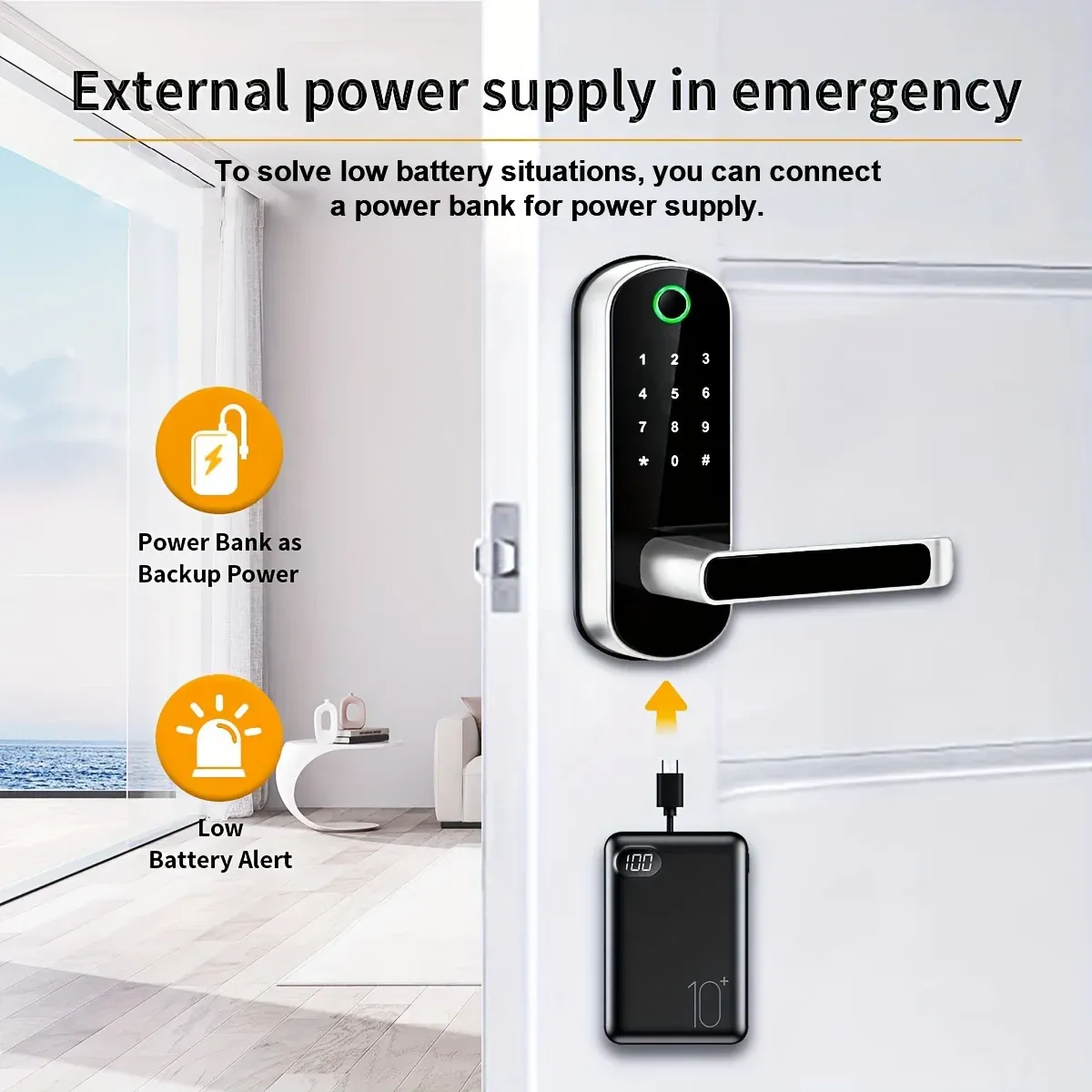 Alimentation d'urgence par batterie externe
