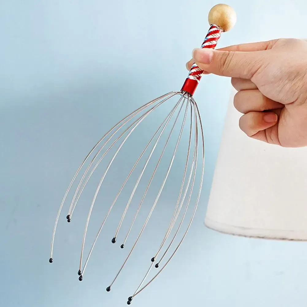 Masseur de tête en forme de pieuvre, détail du design