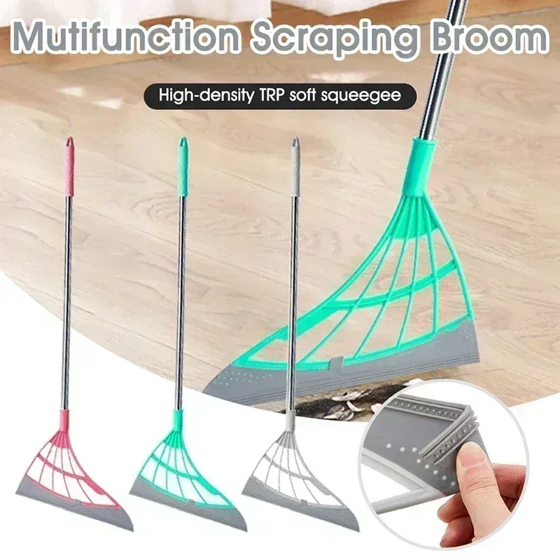 Balai magique en silicone, balayette antipoussière à main, raclette de nettoyage de sol pour la maison, raclette à vitres, brosse de toilettes et de salle de bain, accessoires de sorcière 2