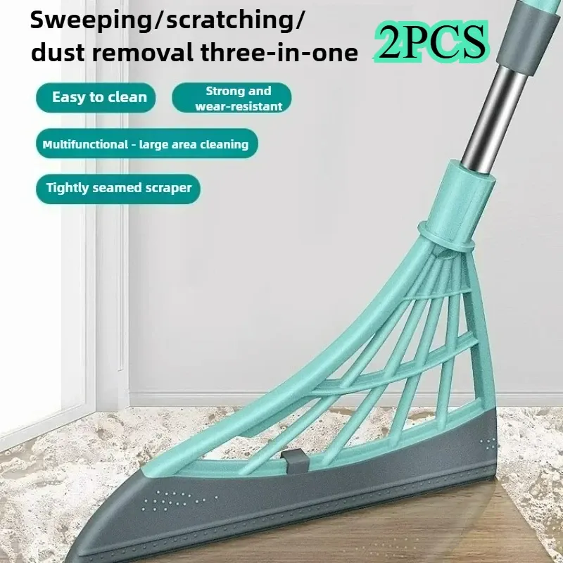Balai magique en silicone, balayette antipoussière à main, raclette de nettoyage de sol pour la maison, raclette à vitres, brosse de toilettes et de salle de bain, accessoires de sorcière 1