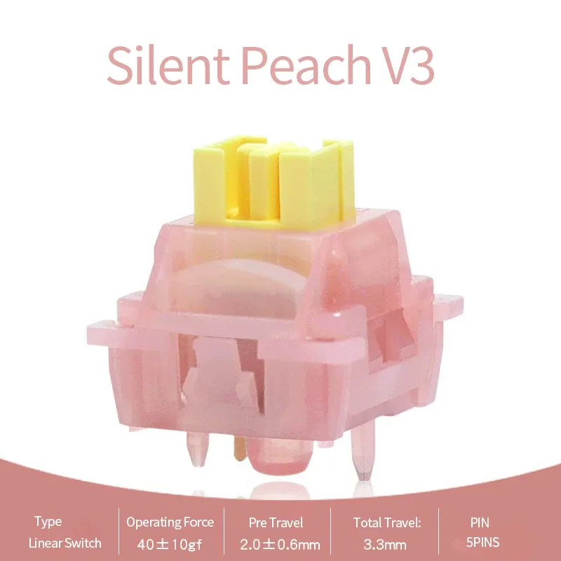 Interrupteurs Outemu Silencieux Pêche V3 Lubrifiés, Linéaires, Silencieux, Compatibles Hot-Swap, 5 Broches, Clavier Mécanique 8