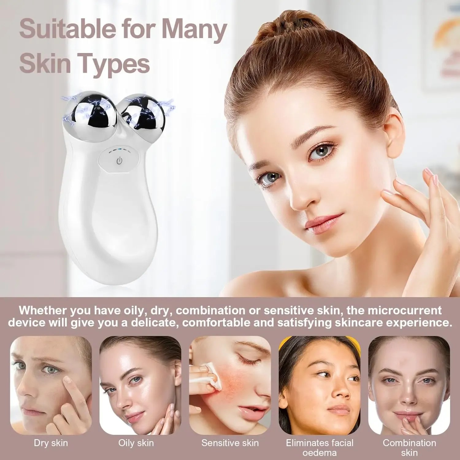Appareil de massage facial 5 en 1 à micro-courant et EMS 6