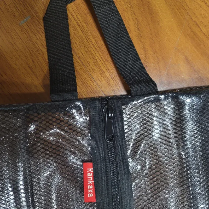 Sac de rangement pour chaussures en maille noire, imperméable et multifonctionnel, avec clip organisateur 6