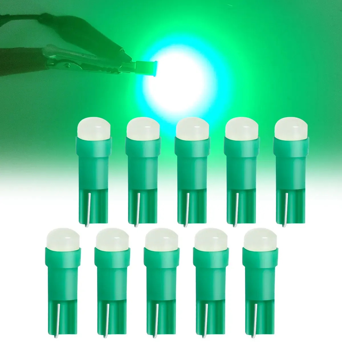 Lot de 10 ampoules LED T5 W1.2W W3W pour éclairage intérieur de véhicule (tableau de bord, plafonnier, lecture, feux de recul) 7