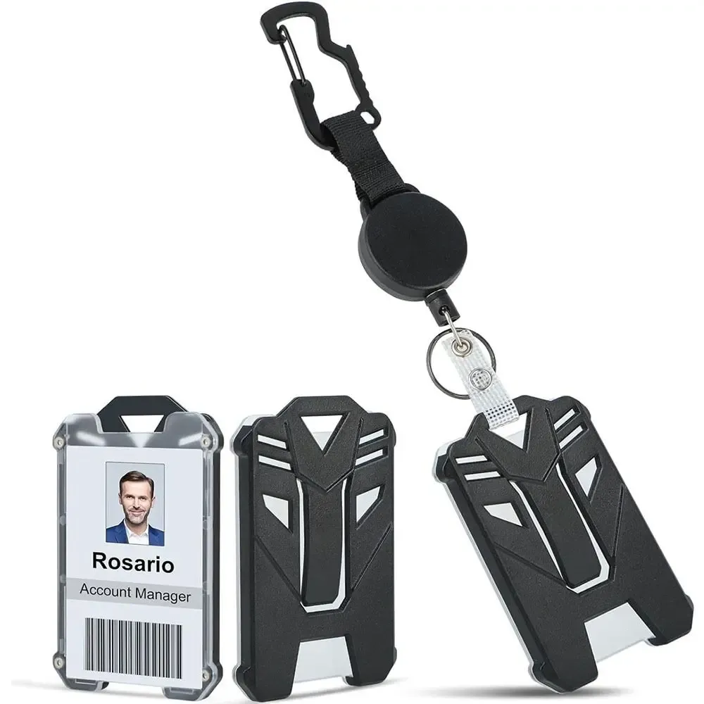 Porte-badge rétractable et robuste avec clip ceinture, porte-carte d'identité, mousqueton