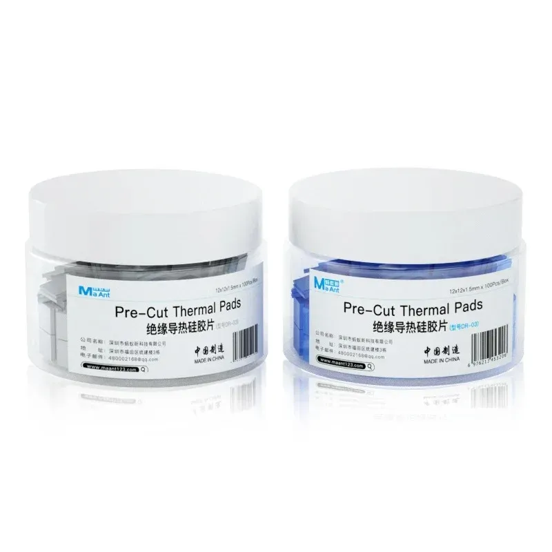 MaAnt Feuille de Silicone Isolante Thermique Haute Température, Prédécoupée pour Réparation de CPU, IC, GPU et Carte Mère, Lot de 100 6