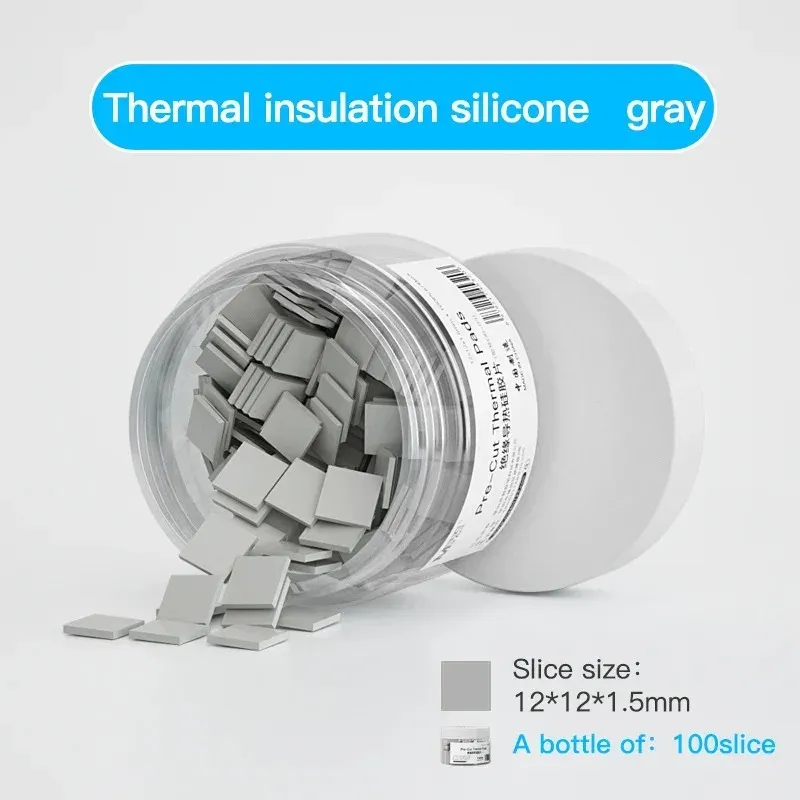 MaAnt Feuille de Silicone Isolante Thermique Haute Température, Prédécoupée pour Réparation de CPU, IC, GPU et Carte Mère, Lot de 100 8