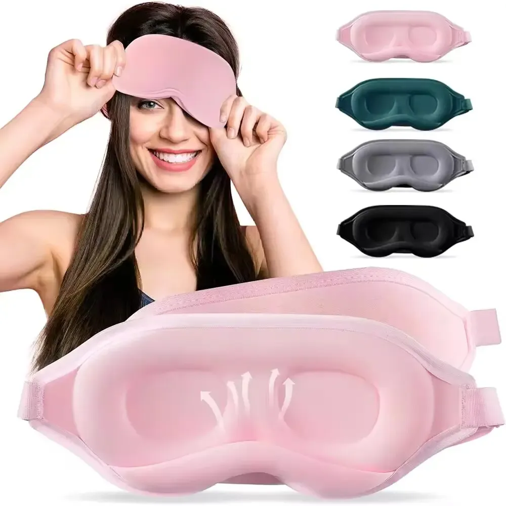 Masque de sommeil 3D profilé, 100% occultant, bandeau doux sans pression sur les yeux - Image 1