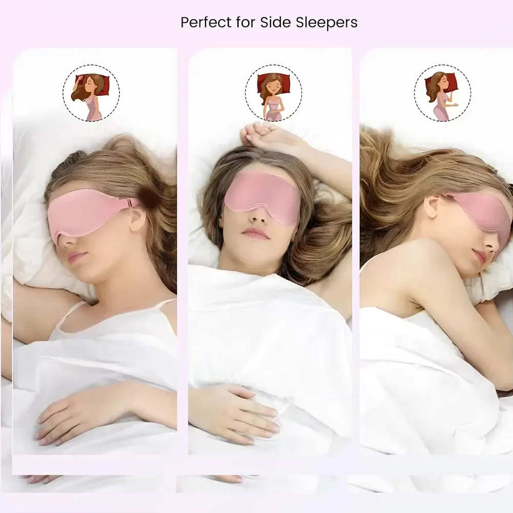 Masque de sommeil 3D profilé, 100% occultant, bandeau doux sans pression sur les yeux 4