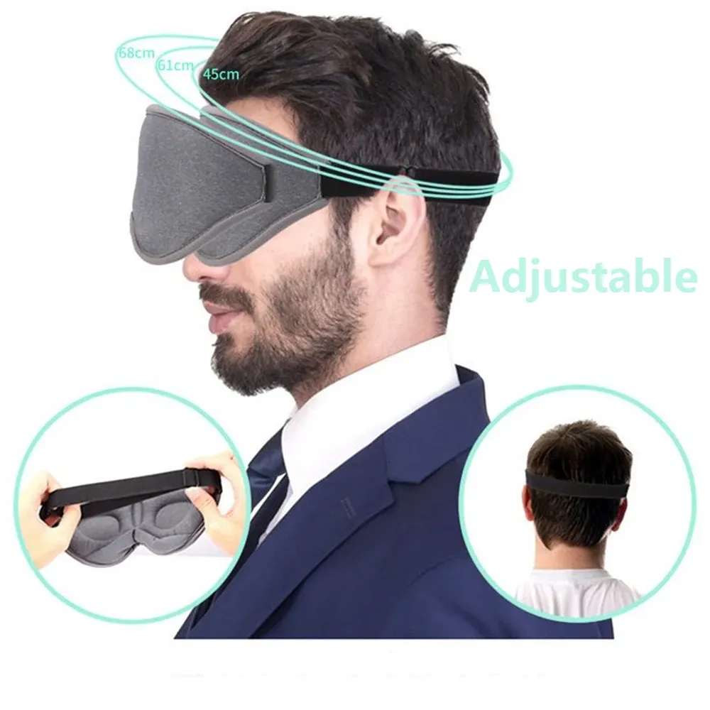 Masque de sommeil 3D profilé, 100% occultant, bandeau doux sans pression sur les yeux 6