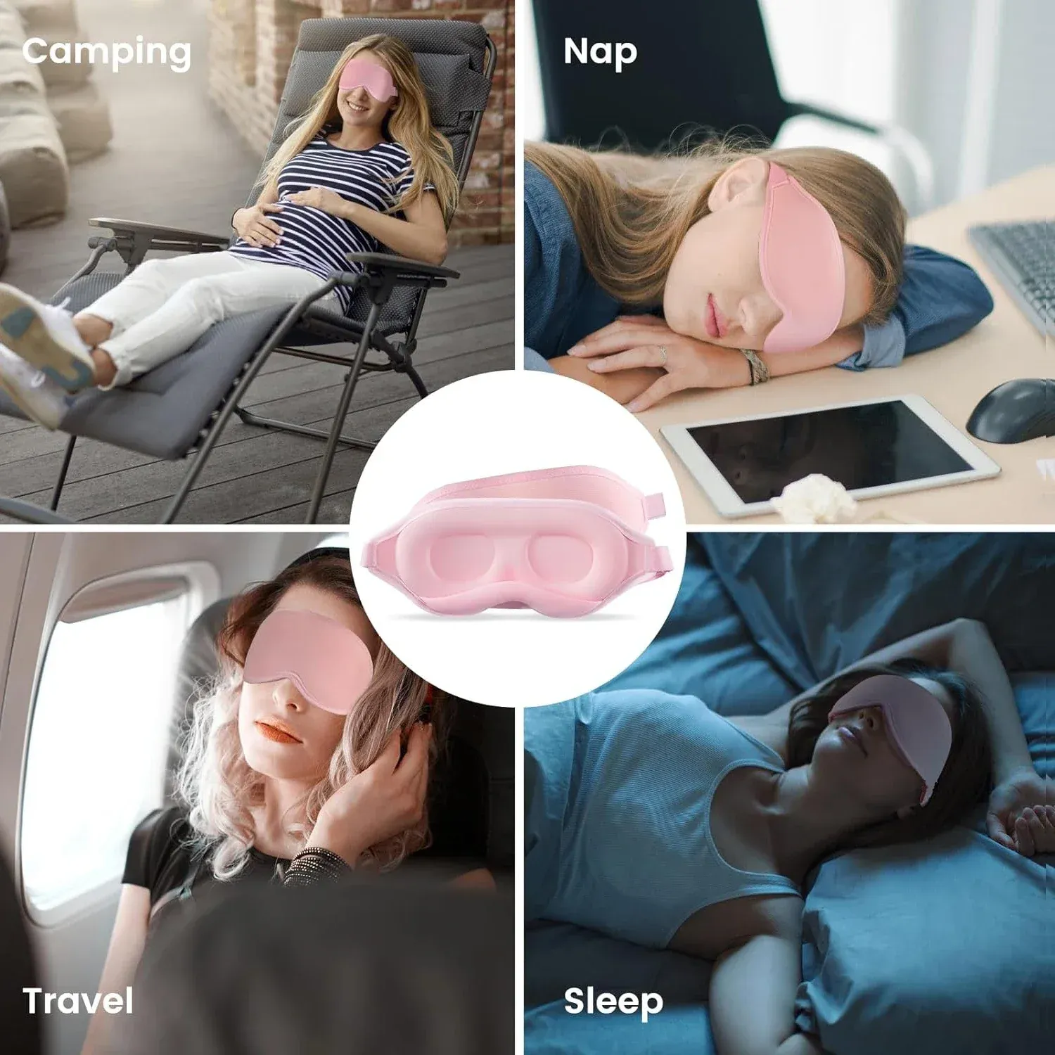 Masque de sommeil porté pour une nuit paisible